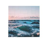 Bloc de briques de construction imprimé vagues de l'océan Puzzle carré créatif blocs de construction pour la maison ou le bureau