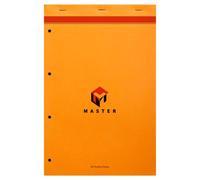 Bloc de bureau Master agrafé en-tête A4+ 80 feuilles petits carreaux 80 g - Orange
