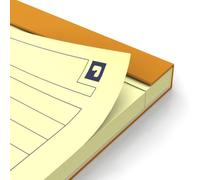 Bloc de bureau Oxford 21 x 31,5 cm agrafé orange - ligné jaune - 80 feuilles