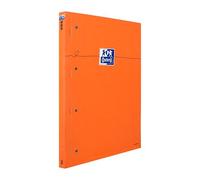 Bloc de bureau Oxford 23 x 29,7 cm agrafé orange - grands carreaux - 80 feuilles perforées