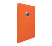 Bloc de bureau Oxford 23 x 29,7 cm orange agrafé - 5 x 5 mm - 80 feuilles perforées