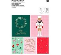 Bloc de cartes postales - 15 feuilles Christmas Rouge G