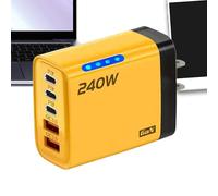 Bloc de charge - Cube de charge rapide de 240 W - Adaptateur de charge 5 prises avec voyant lumineux - Pour une utilisation avec smartphone, ordinateur portable, tablette en déplacement, à l'hôtel, au