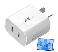 Bloc de charge de type C - Tête adaptateur de charge à double port de 40 W, équipement de charge portable pour téléphones | Sécurité incendie Charge, écouteurs, tablettes et autres appareils