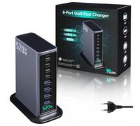 Bloc de charge GaN5.0 8 ports 520 W : 4 x 100 W USB-C PD + 4 x 30 W USB-A. Compact pour iPhone 16/15, Galaxy, MacBook, ordinateurs portables, PS5, Steam Deck, Dell XPS. Idéal pour la maison et les