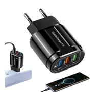 Bloc De Charge Rapide - Prise Murale Cubique USB À 3 Ports avec Charge Rapide - Adaptateur De Recharge Solution Polyvalente Portable pour Maison, Étude, Bureau, Vacances, Voyages