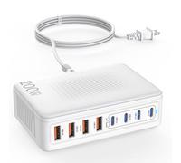 Bloc de charge USB C, 200 W, GaN 8 ports USB C, bloc de hub USB de type C et adaptateur d'alimentation mural USB A pour plusieurs appareils Apple iPhone 16/15/14, Steam Deck, MacBook Pro/Air, iPad Pro