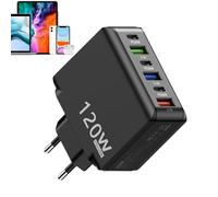 Bloc de chargement de type C, chargeur mural USB C | Cube de bloc de charge 120 W - Hub de bloc de chargeur multiport, Station de charge USB à charge rapide avec 3 USB C et 3 USB A pour ordinateurs po