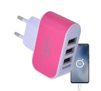Bloc de Chargeur à Charge Rapide, Cube de Chargeur USB 3 USB intelligents | Adaptateur mural chargeur portable Couleurs de bonbons rougeoyantes Téléphone portable
