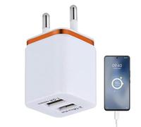 Bloc de Chargeur Double USB, Chargeur de téléphone Double, Chargeur Mural USB à Chargement Intelligent, Chargeurs muraux de téléphone Portable, Double Bloc de Chargeur Portable pour Voyage