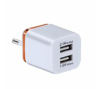 Bloc de chargeur double USB, chargeur mural intelligent pour téléphone portable, compact à grande vitesse, compatible avec