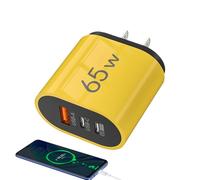 Bloc de chargeur : hub de charge rapide de 65 W à triple port, adaptateur d'alimentation USB universel, station multi-appareil | Accessoire léger pour les voyages d'affaires, l'espace