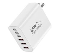 Bloc de chargeur mural USB C, bloc de charge rapide 65 W GaN 6 ports, adaptateur de prise PD USB C + prise QC compatible avec iPhone 17/17 Plus/17 Pro Max/16/16 Plus/16 Pro Max/15 Pro