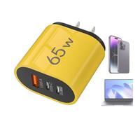 Bloc de chargeur USB - 3 ports 65 W sûr et rapide | Adaptateur prise USB vers bloc de charge - pour téléphone portable, bureau, appartement, salon, intérieur extérieur, voyage d'affaires