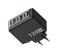 Bloc de Chargeur USB C, Bloc de Chargement de Type C,Moyeu de Bloc de Chargeur 120 W | Cube de Bloc de Charge à Charge Rapide, Adaptateur de Prise Murale Multiport avec 3 USB C et 3 USB A pour