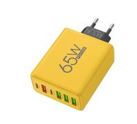 Bloc de chargeur USB plusieurs ports, plusieurs stations de chargeur USB,Station de recharge à 6 ports | 4 ports USB 65 W, 2 stations de charge de type C, adaptateur de charge mural, prise murale haut