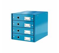 Leitz Module De Classement 4 Tiroirs Wow En Carton Recouvert De Polypropylène. Coloris Bleu.