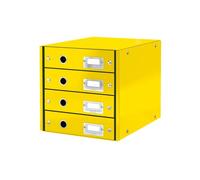 Bloc de classement 4 tiroirs Click & Store Wow - Jaune