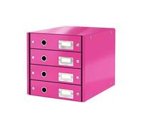 Bloc de classement 4 tiroirs Click & Store Wow - Rose