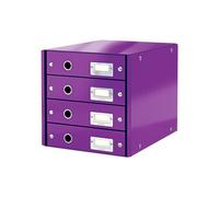 Bloc de classement 4 tiroirs Click & Store Wow - Violet