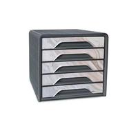 CEP Bloc de classement Module Organisateur 5 tiroirs Rangement documents Bureau Smoove Mineral Gris orage imprimé Marbre Rose