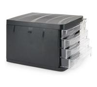 Bloc de Classement de bureau WAYTEX 931052 4 Tiroirs fermeture à clés Noir G