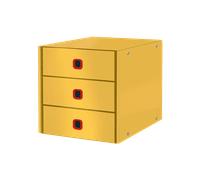 Leitz Click et Store - Boîte de Rangement A4 en Carton à 3 Tiroirs pour Documents, Maison / Bureau, Gamme Cosy, Jaune, 53680019