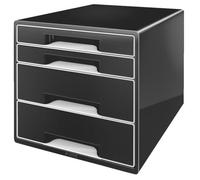 Leitz Dual Desk Cube 4 Drawers 2 Large And 2 Small Buc Drawers Noir