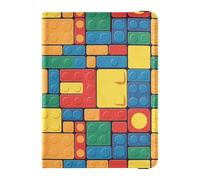 Bloc de construction coloré arc-en-ciel en cuir pour passeport de voyage étanche pour argent et cartes pour femmes accessoires de voyage