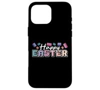 Bloc de Construction de Briques Happy Easter pour Enfants Coque pour iPhone 16 Pro Max