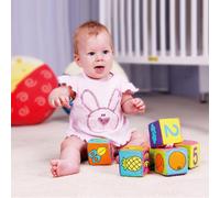 Bloc De Construction En Tissu Pour Bébés, 6 Pièces, Blocs Colorés, Dessin Animé, Jouet D'éducation Précoce, Motif De Fruits, Hochets Pour Nourrissons, Cadeau Pour Enfants