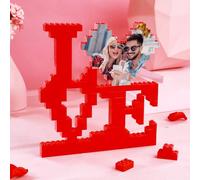 Bloc de Construction Personnalisé Brique de Construction avec Photo Puzzle avec Je t'aime Idee Cadeau Saint Valentin pour Homme Femme Couple Cadeau Personnalisé pour Anniversaire
