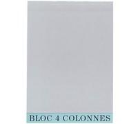 Exacompta - Réf. 5704E - 1 Bloc de contrôle comptable/audit - 4 colonnes sur 1 page - 70 feuillets en papier jaune antireflets 80 grammes - dimensions 29,7 x 21cm - format A4