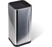 Bloc de coupe en acier inoxydable avec fentes pour ciseaux ou tige à aiguiser, économiseur d'espace, amovible pour un nettoyage facile, support carré pour plus de sécurité