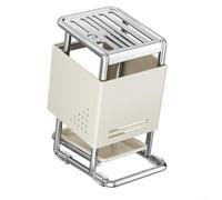 Bloc de coupe incliné en acier au carbone avec plateau de vidange, configuration à 9 emplacements pour couteaux, ciseaux et tige à aiguiser dans des configurations de cuisine compactes (blanc)