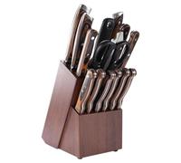 Bloc de coupe | Organiseur en bois à 14 emplacements | Supports de découpe pour comptoir - Pour la cuisine, l'affûteur de ciseaux, le comptoir, la cuisine, l'appartement, la préparation des repas