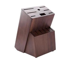 Bloc de coupe, support en bois à 14 emplacements, 22 x 15 x 13,4 cm, support à couteaux, support d'affûtage de ciseaux de cuisine, fonction de rangement compacte, pour la cuisine à la maison