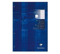Clairefontaine Bloc de cours 5819C encollé perforé A4 Bleu Klein 200 p. grands carreaux 90 g