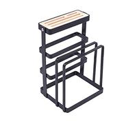 Bloc de couteau en acier inoxydable pour le comptoir de cuisine, support de couteau en métal d'économie d'espace avec support de planche à découper, support d'organisateur d'outil durable pour les fou