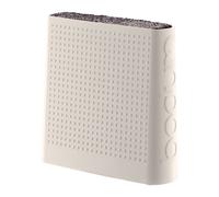 Bloc de couteau universel blanc avec insert en brosse - - Blanc - Plastique