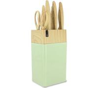 Bloc de couteaux 6 pieces - MENASTYL - 5041060 - Lame céramique - En polypropylene - Céladon