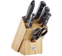 Bloc de Couteaux, 7-pcs, Acier Spécial Inoxydable, Noir, Gourmet Blanc G