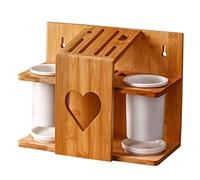 Bloc de couteaux de cuisine multifonction en bambou pour couteaux, baguettes et outils de rangement pour fournitures de cuisine
