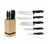 Bloc de couteaux en bambou BERLINGER HAUS Black Rose BH-2970, 6 pièces