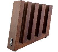 BLOC DE COUTEAUX EN BOIS D'ACACIA AVEC AIMANT dim. 29,5x15x21,3 cm emballé avec marron