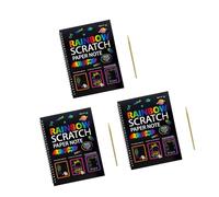 Bloc de dessin à gratter avec outil en bois à double spirale pour enfants et adultes