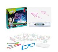 Bloc de dessin à LED, tableau d'écriture magique 3D, tableau lumineux avec design fluorescent, construction en acrylique durable, outil de peinture et de traçage avec lisse, accessoire d'art pour