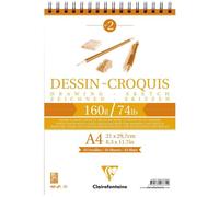 Bloc de dessin - CLAIREFONTAINE - A4 - 160g - 35 feuilles - Blanc