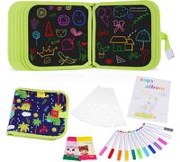 Bloc De Dessin Effaçable, 16 Pièces Vert Doodle Planches Tablette Dessin Double Face Livre Dessin Enfant Réutilisable Face Cahier Coloriage Effacable Cadeau Pour 3 4 5 6 7 8 Ans[ARD915245]
