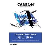 CANSON Graduate Lettering Mixed Media - Bloc 20 feuilles A4-200g/m² - Blanc